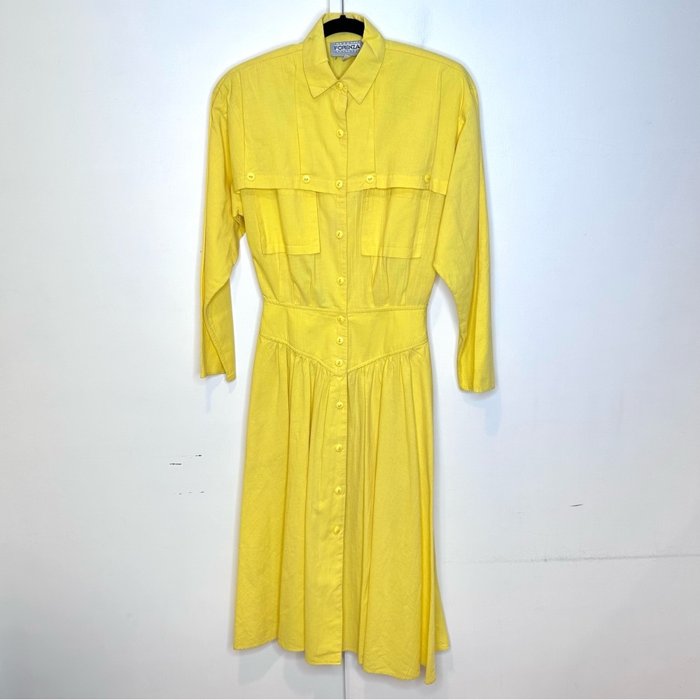 Forenza Vintage Midi Dress In Yellow
